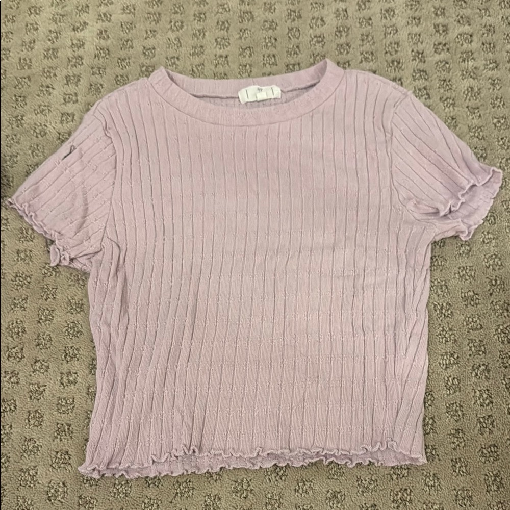 Lavender Ribbed Women's Top